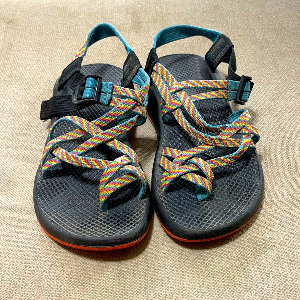 Chaco Sandals Rainbow Multicolor Adjustable Women’s Size 7